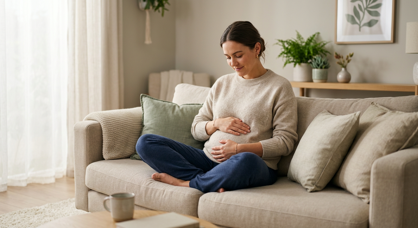 Vrouw houdt haar buik vast als illustratie van maag-darmklachten door Ozempic bijwerkingen