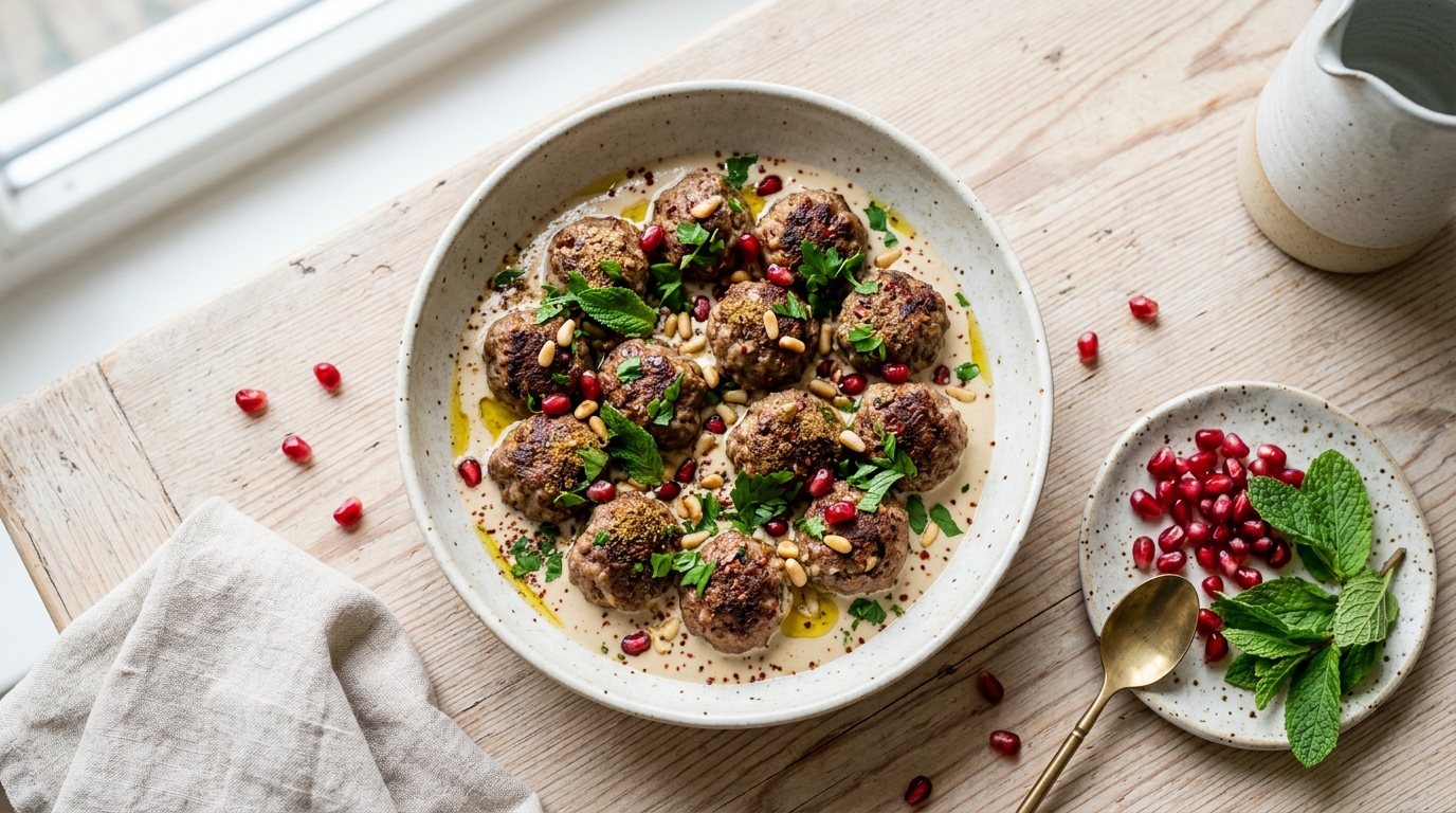 Libanese lamsgehaktballetjes met tahini