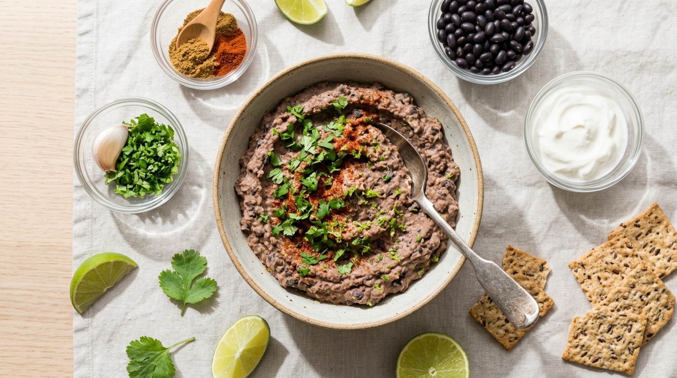 Mexicaanse zwartebonen-dip met limoen